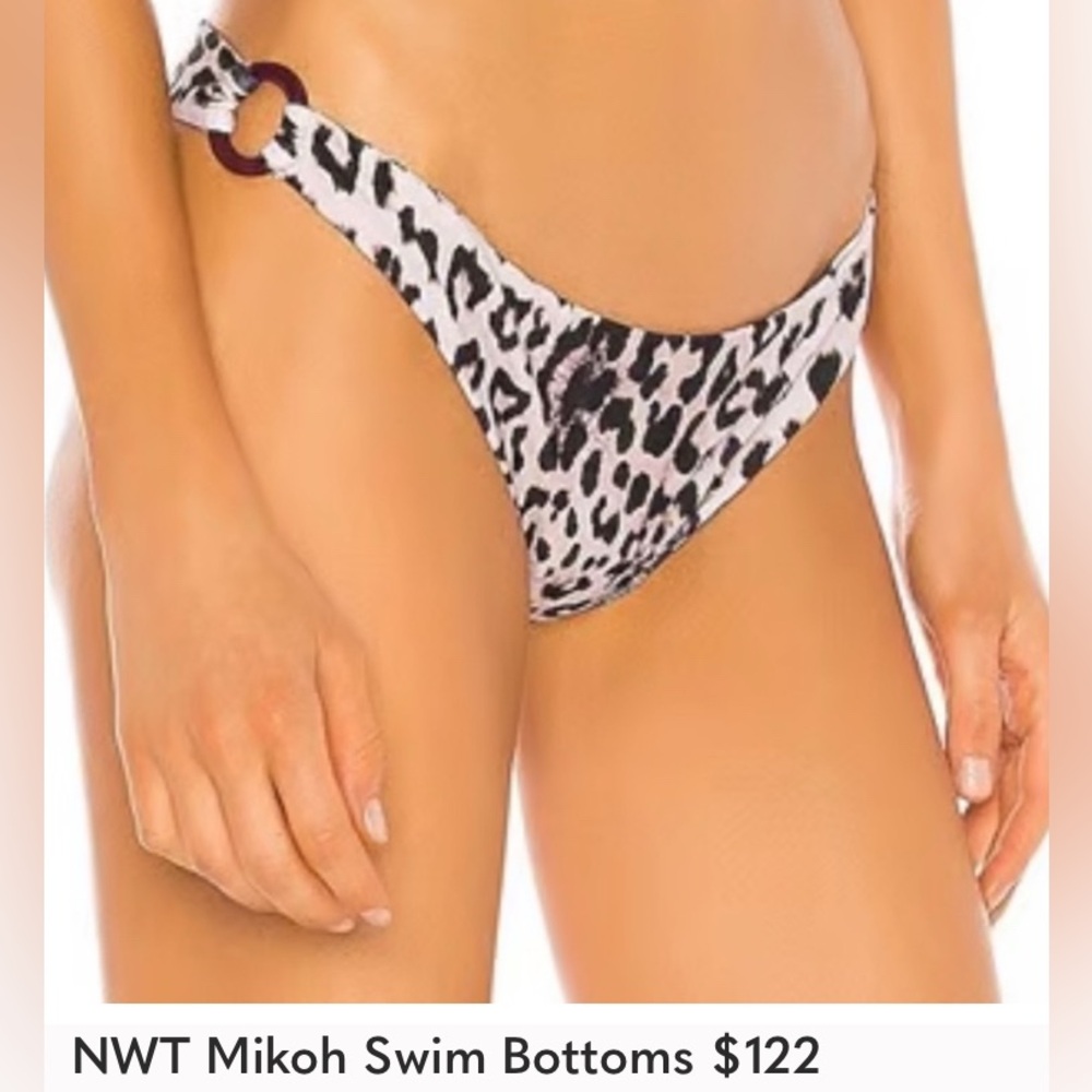 MIKOH Leopard Print Cheeky Bikini Bottom